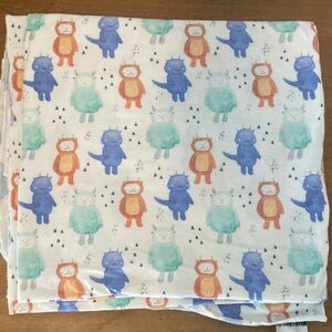 Copper Pearl novelty monster print stretch swaddle blanket for newborn baby EUC